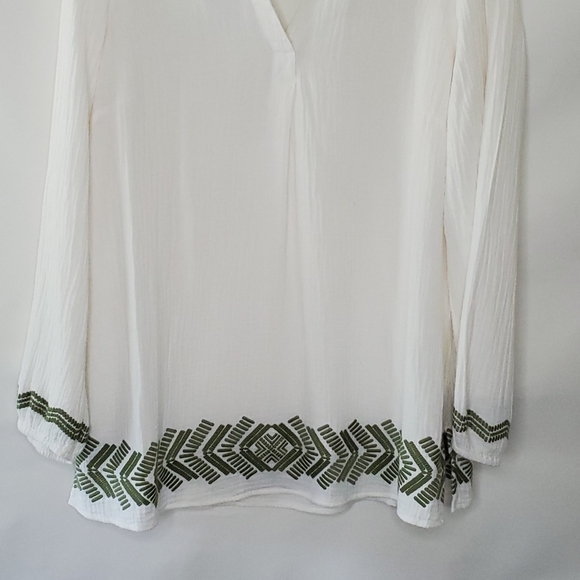 Soft Surroundings Gauzy Embroidered Tunic Size L White Pullover Top Boho Spring - Picture 4 of 12